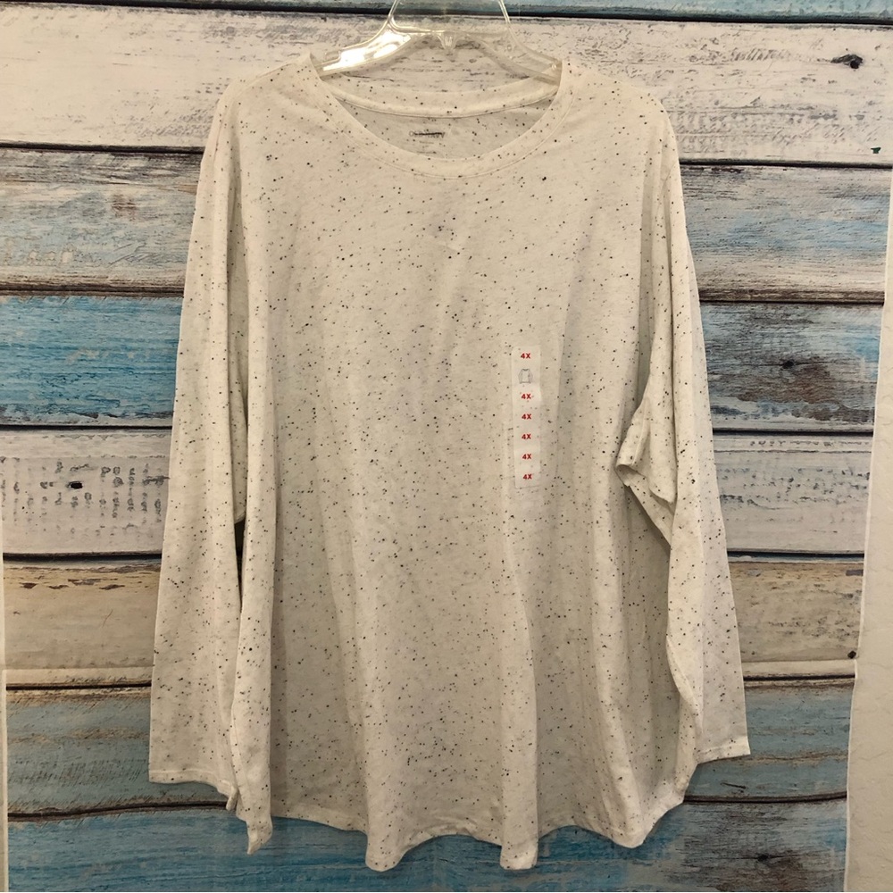 ❌Old Navy Everywear Crew Long Sleeve Shirt Cream Plus Size 4X